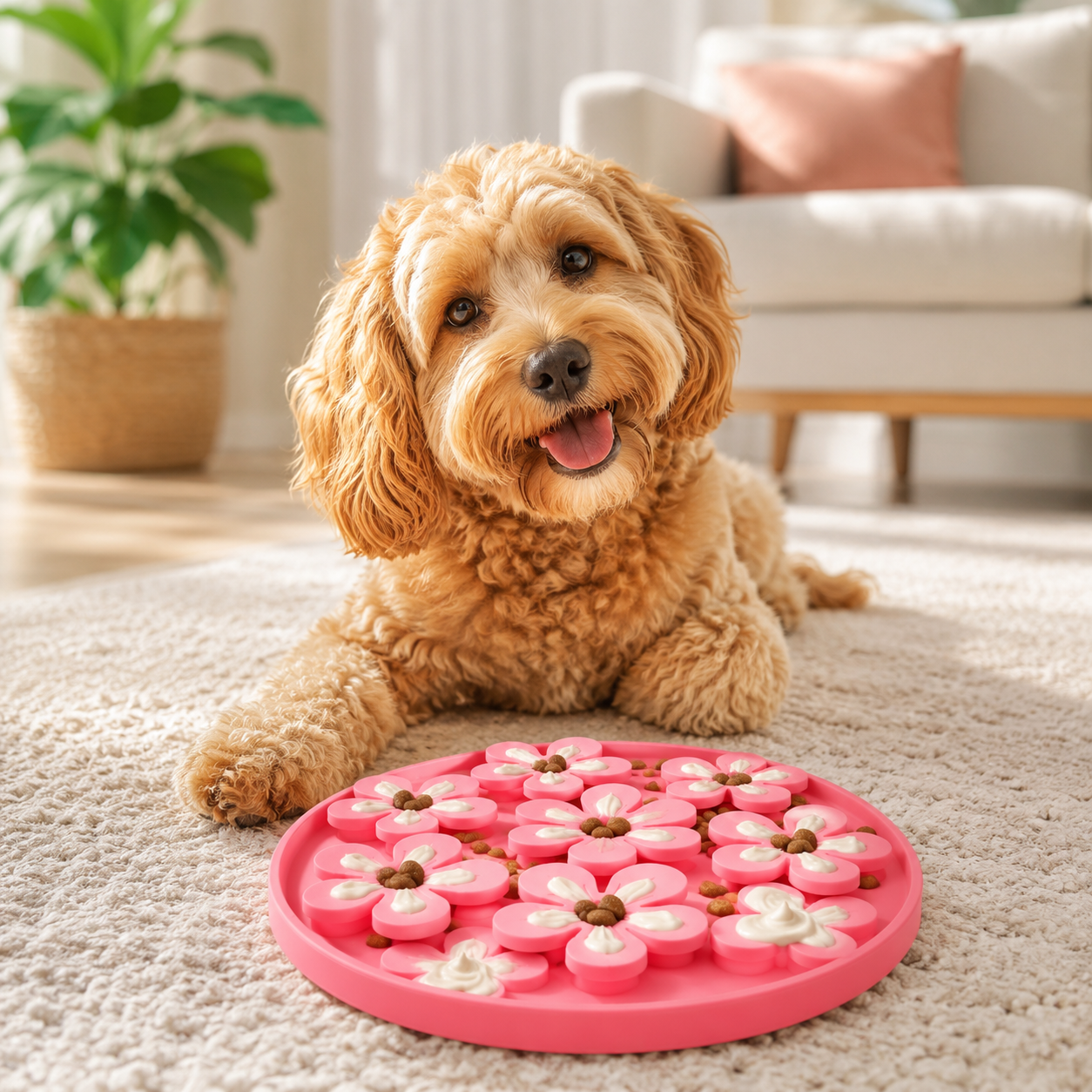 Flower Dog Lick Mat – Suction Slow Feeder Mat for Treats