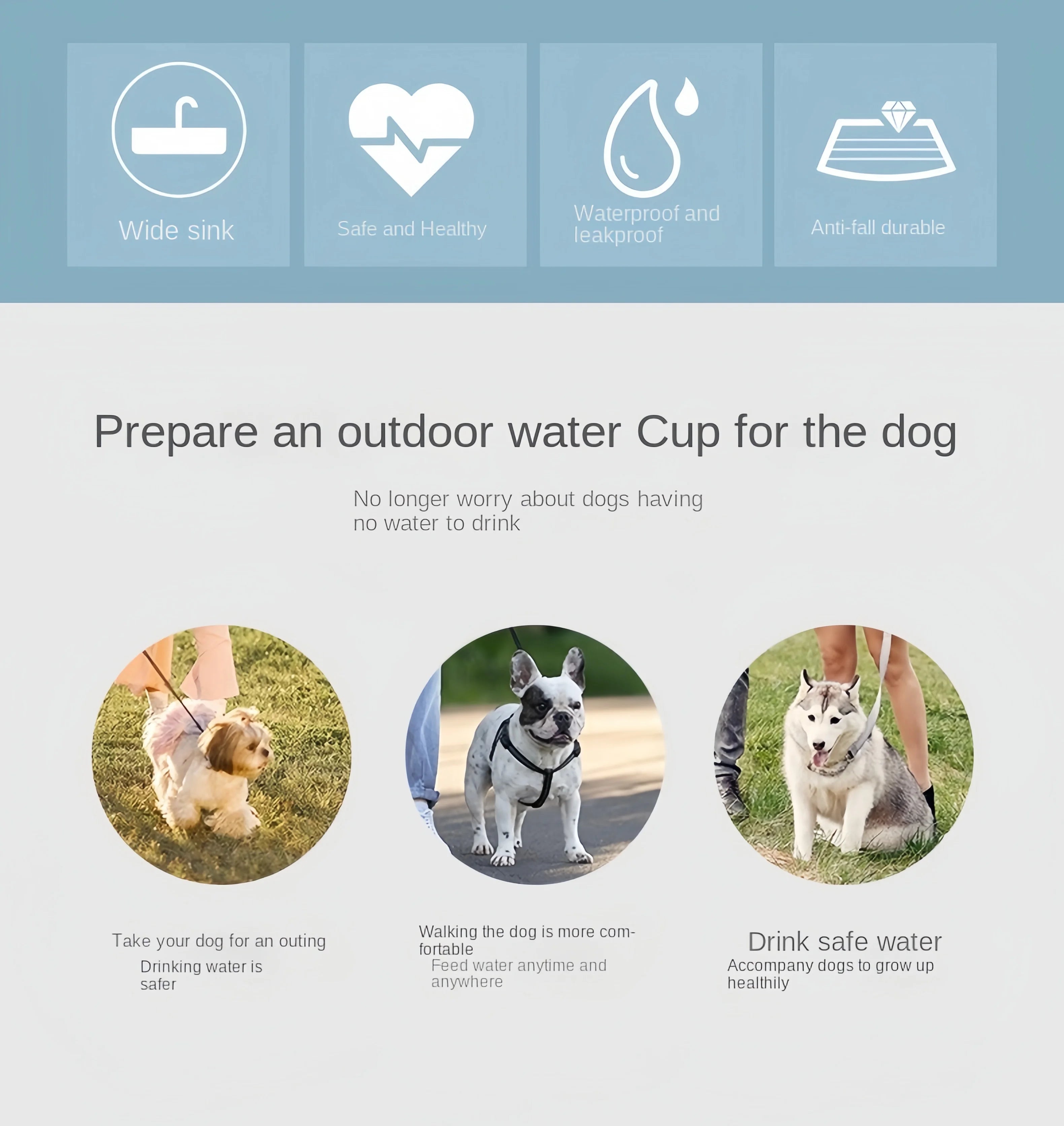 2-in-1 Portable Dog Water Bottle & Food Cup