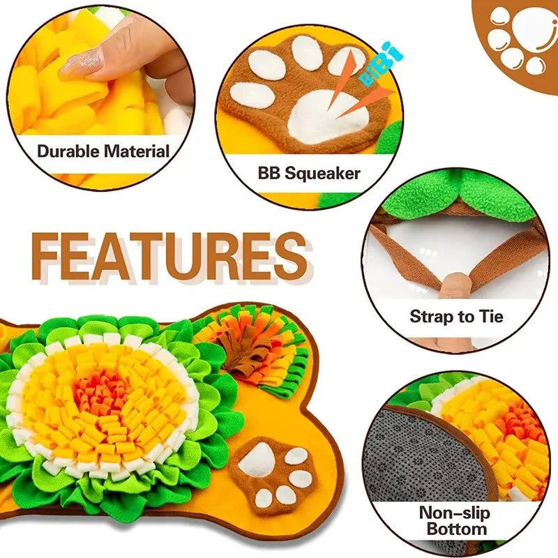Flower Snuffle Mat for Slow Feeding & Indoor Enrichment