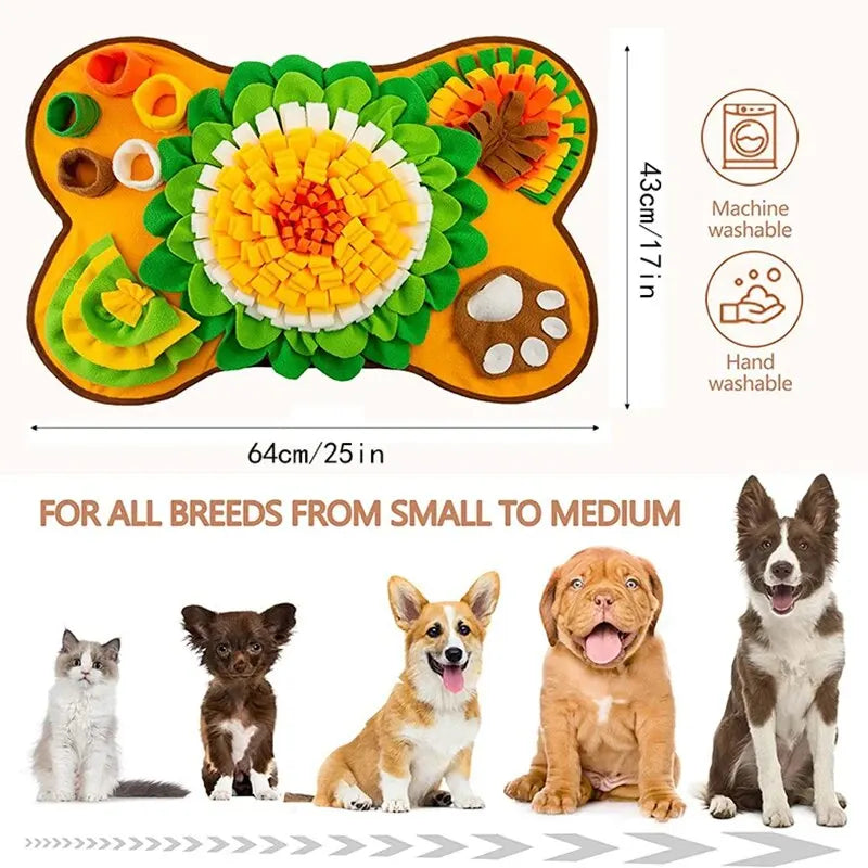 Flower Snuffle Mat for Slow Feeding & Indoor Enrichment
