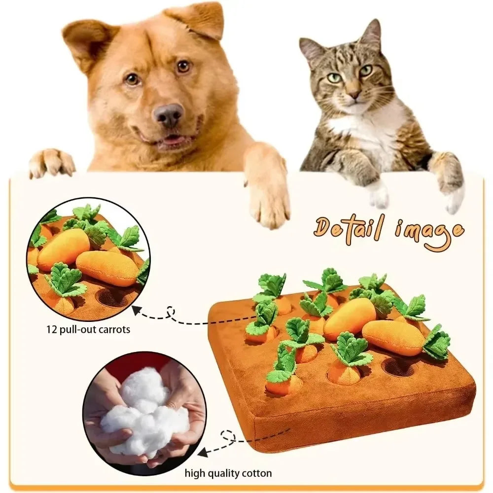 Carrot & Strawberry Patch Plush Treat Toy