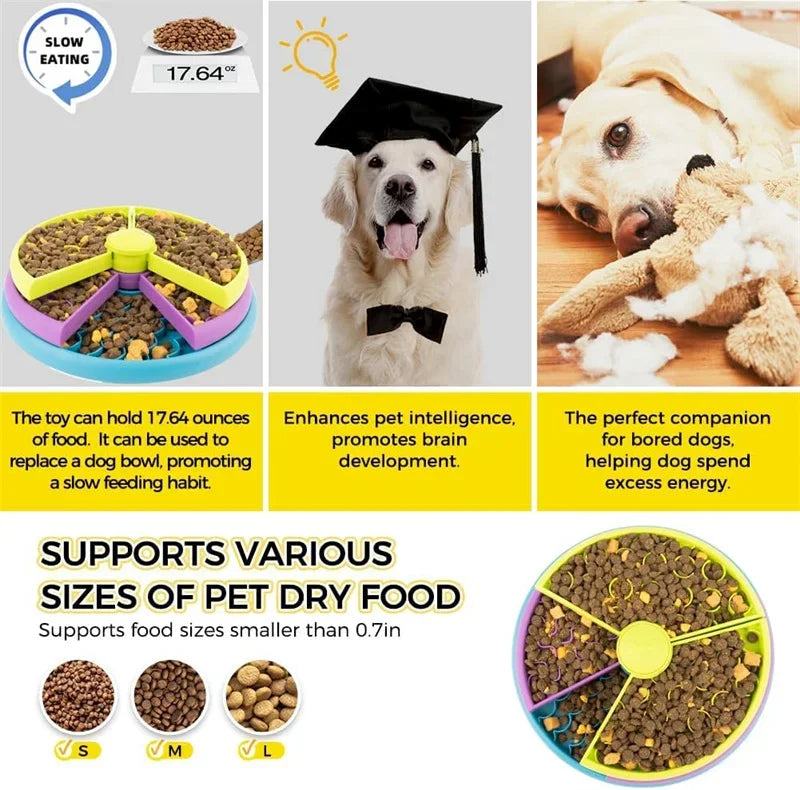3-Layer Dog Puzzle Feeder Bowl for Slow Eating