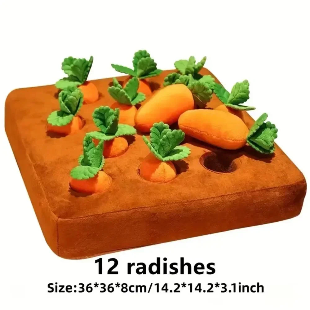Carrot & Strawberry Patch Plush Treat Toy