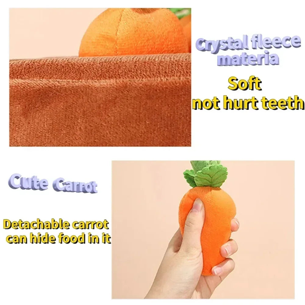 Carrot & Strawberry Patch Plush Treat Toy