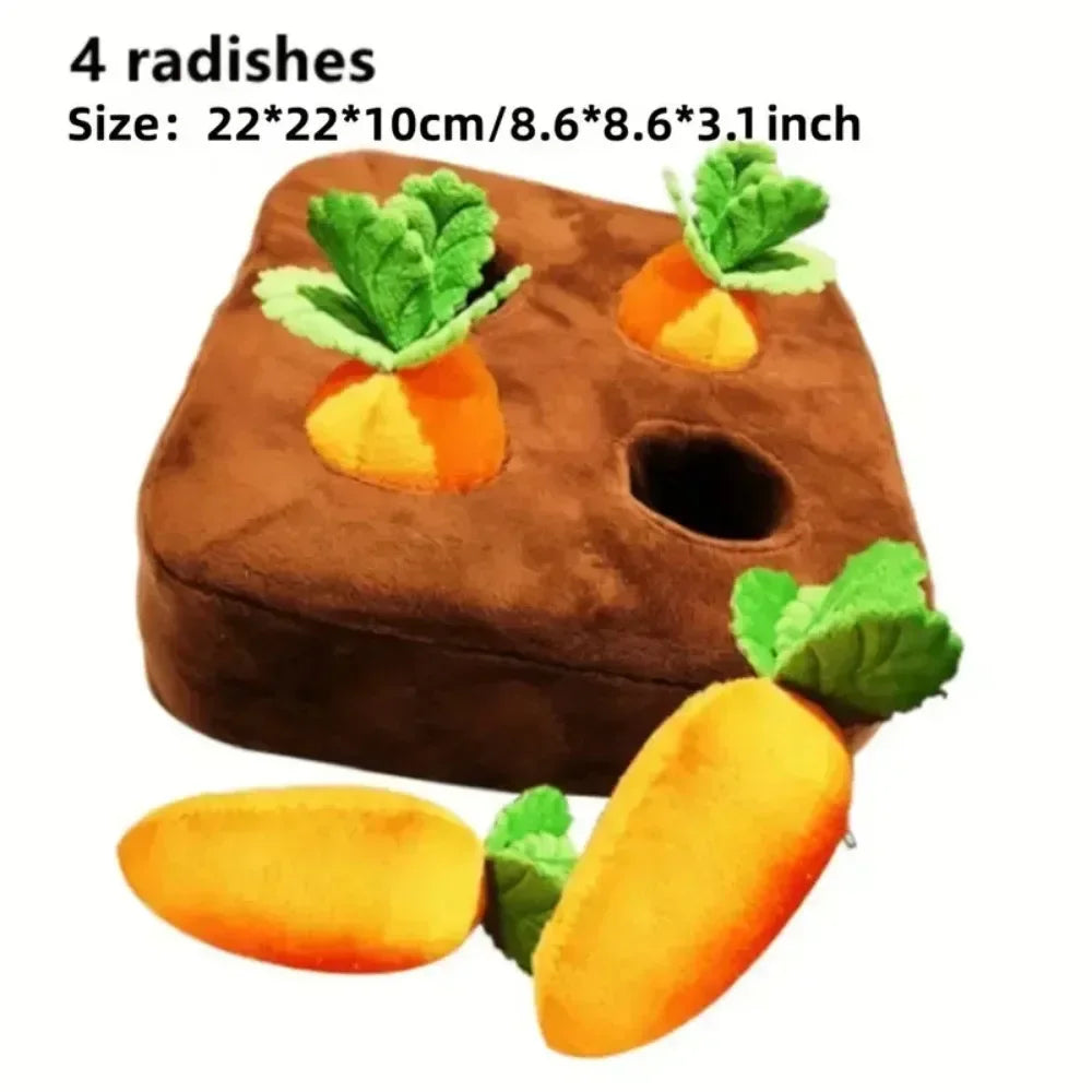 Carrot & Strawberry Patch Plush Treat Toy